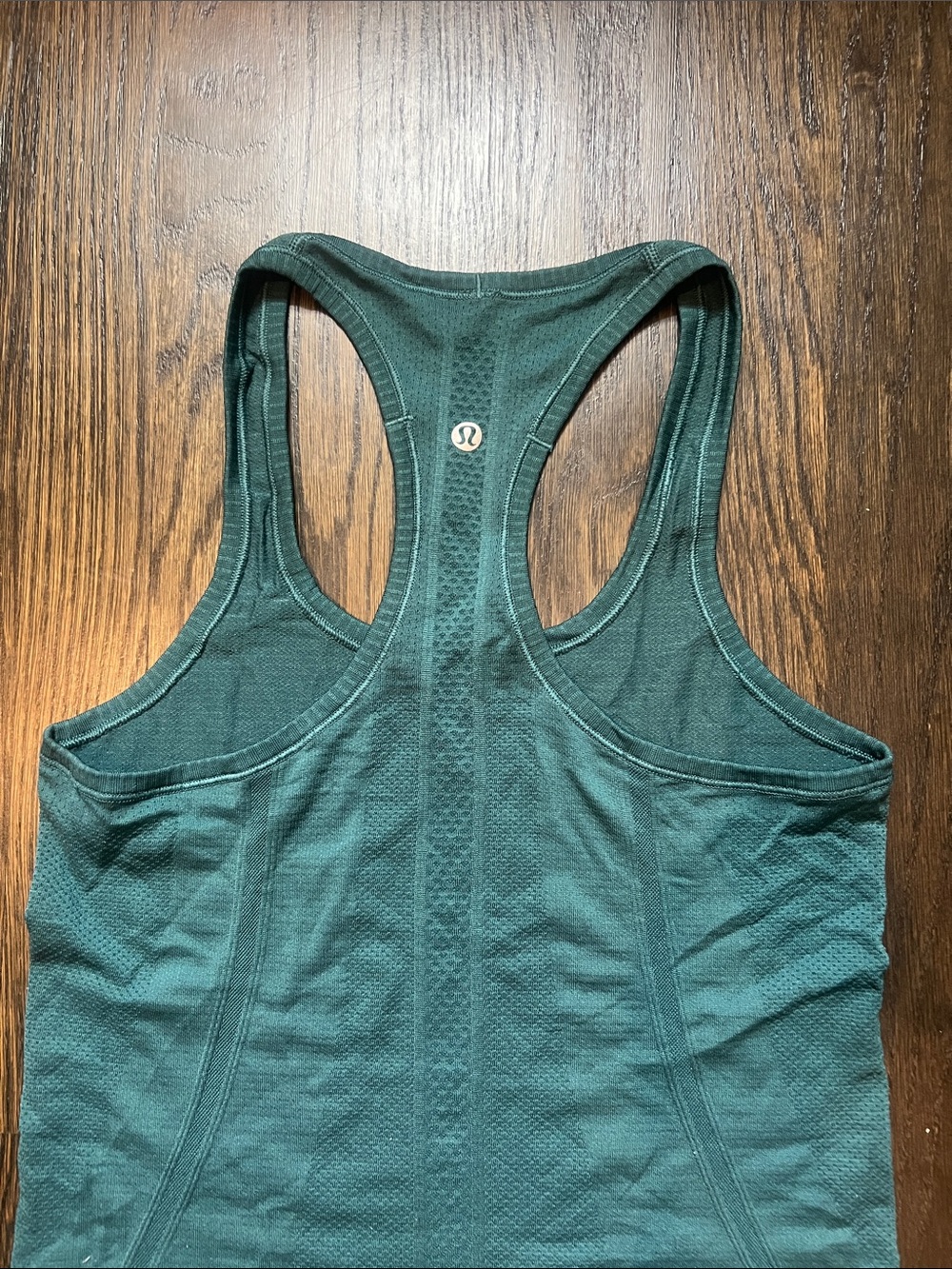 Lululemon Athletica Swiftly Tech Teal Seamless Racerback Tank Top Dark Green | 4 - Picture 4 of 4